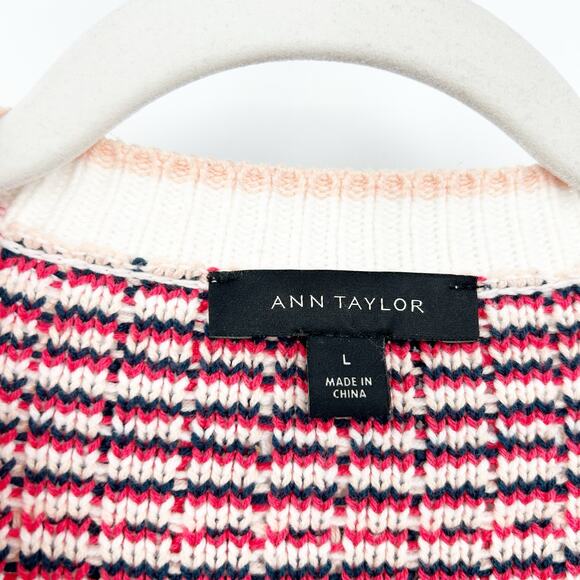 Ann Taylor Womens Preppy‎ Fall Tweed Button Front Career Cardigan Sweater Size L - Picture 3 of 7